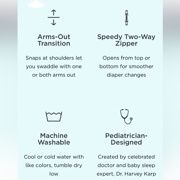 Happiest Baby SNOO Sacks - GRAY with white stars - Picture 8 of 9